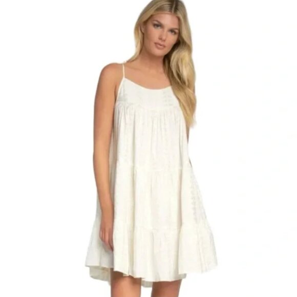 New Elan Cabo Dress Cover Up in White and Gold Metallic - Picture 3 of 5